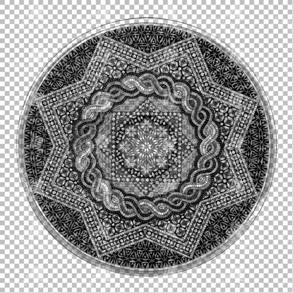 Vintage Decorative Line Art Illustration - Floral - Border - Frame - Pattern No.32