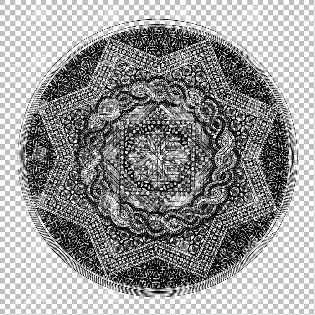 Vintage Decorative Line Art Illustration - Floral - Border - Frame - Pattern No.32