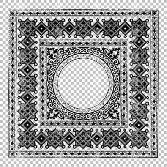 Vintage Decorative Line Art Illustration - Floral - Border - Frame - Pattern No.33