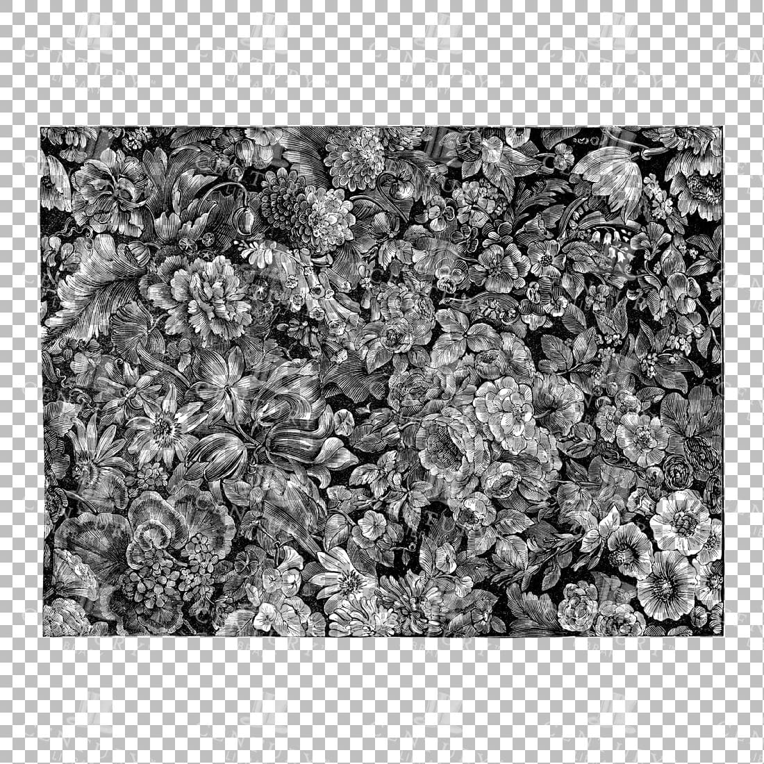 Vintage Decorative Line Art Illustration - Floral - Border - Frame - Pattern No.40