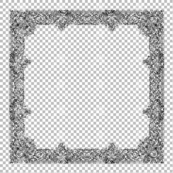 Vintage Decorative Line Art Illustration - Floral - Border - Frame - Pattern No.42