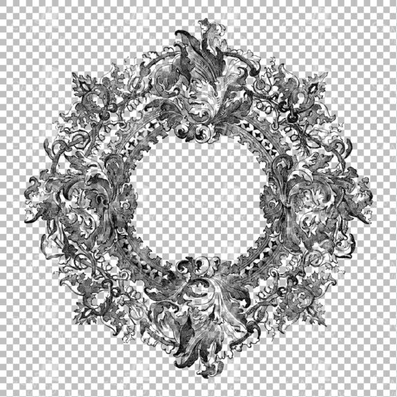 Vintage Decorative Line Art Illustration - Floral - Border - Frame - Pattern No.43