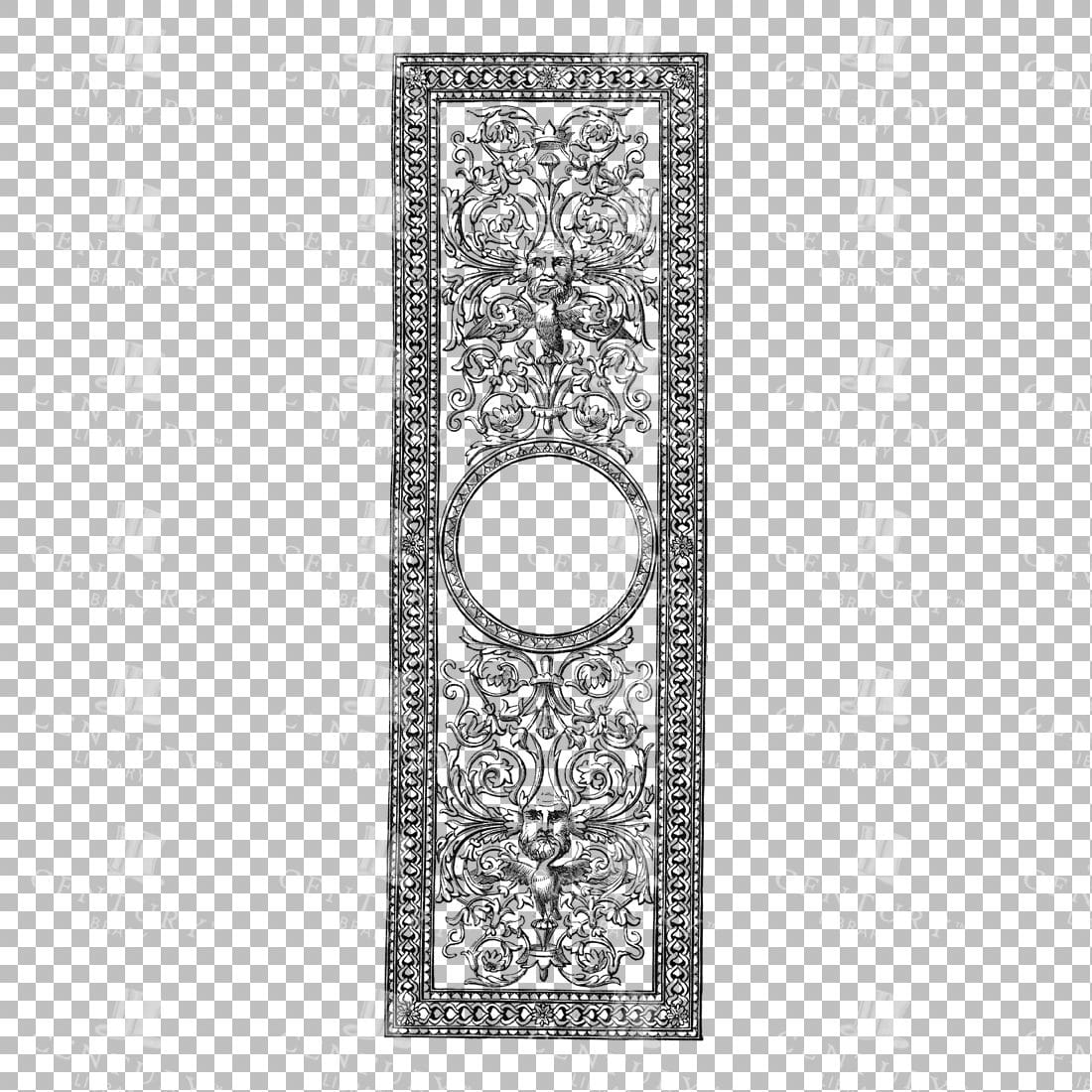 Vintage Decorative Line Art Illustration - Floral - Border - Frame - Pattern No.44