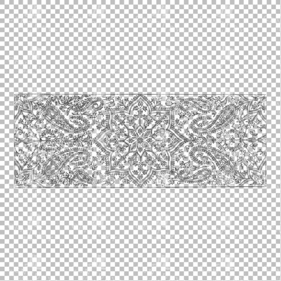 Vintage Decorative Line Art Illustration - Floral - Border - Frame - Pattern No.46