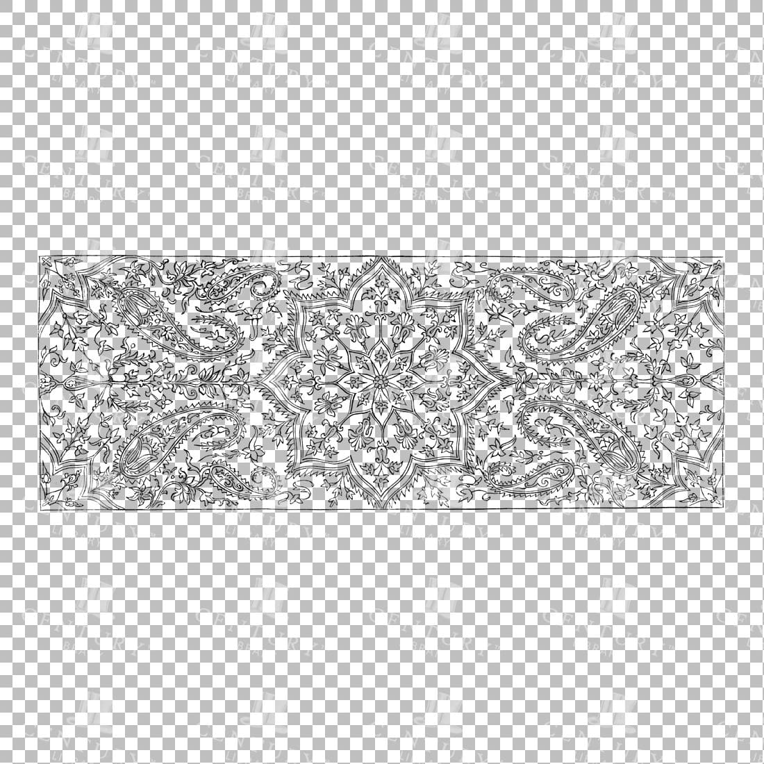 Vintage Decorative Line Art Illustration - Floral - Border - Frame - Pattern No.46