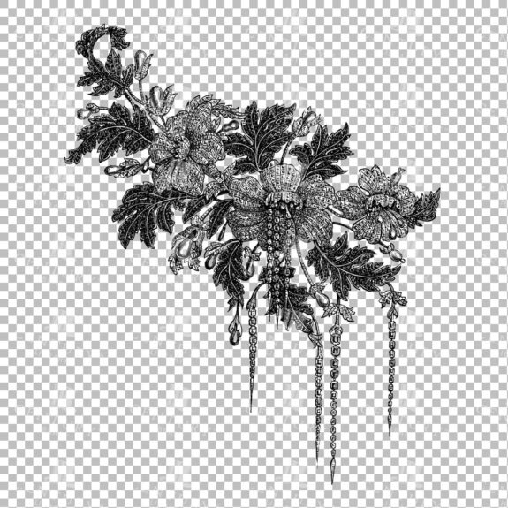 Vintage Decorative Line Art Illustration - Floral - Border - Frame - Pattern No.53