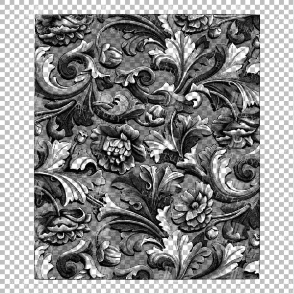 Vintage Decorative Line Art Illustration - Floral - Border - Frame - Pattern No.56