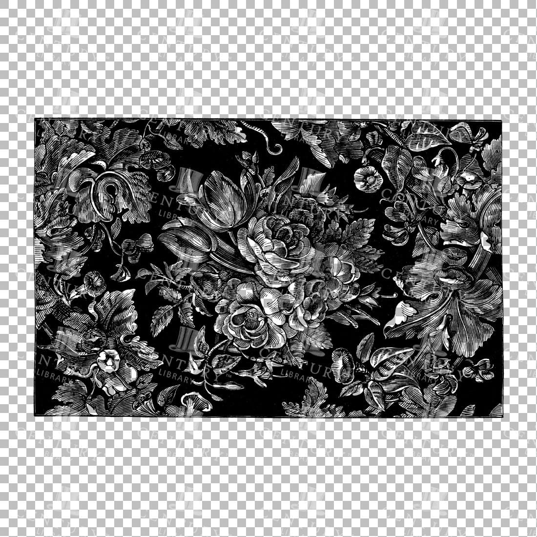 Vintage Decorative Line Art Illustration - Floral - Border - Frame - Pattern No.59