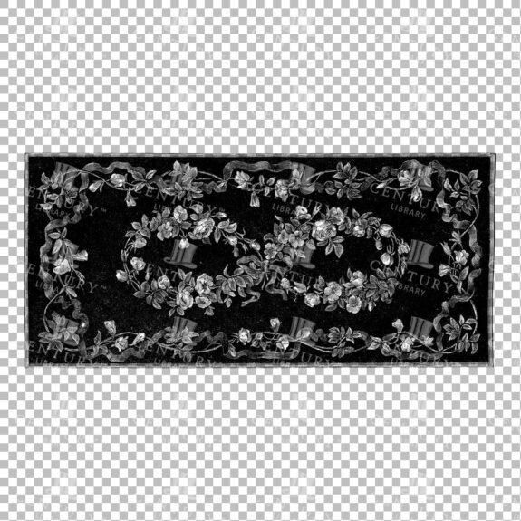 Vintage Decorative Line Art Illustration - Floral - Border - Frame - Pattern No.61