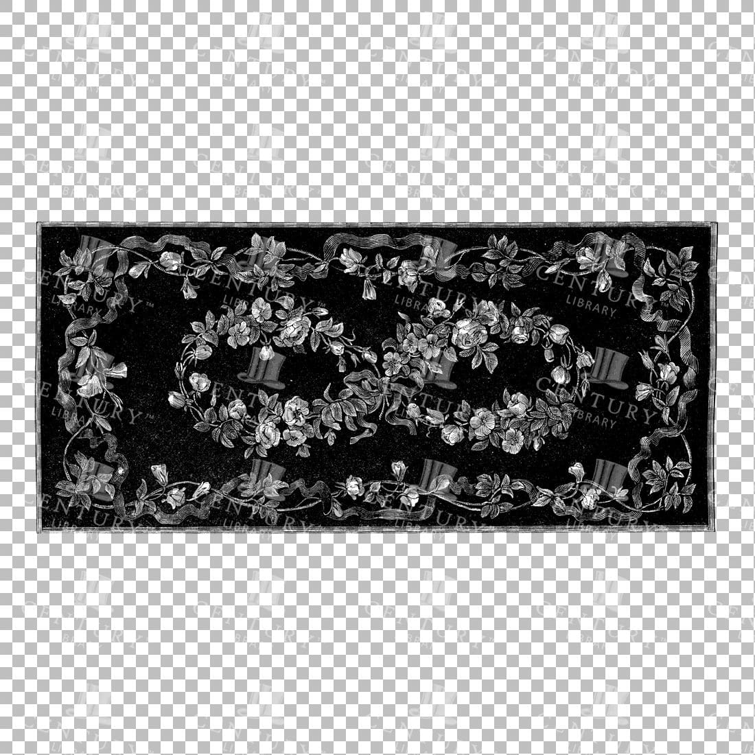 Vintage Decorative Line Art Illustration - Floral - Border - Frame - Pattern No.61