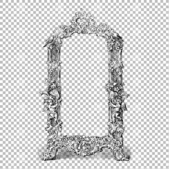 Vintage Decorative Line Art Illustration - Floral - Border - Frame - Pattern No.66
