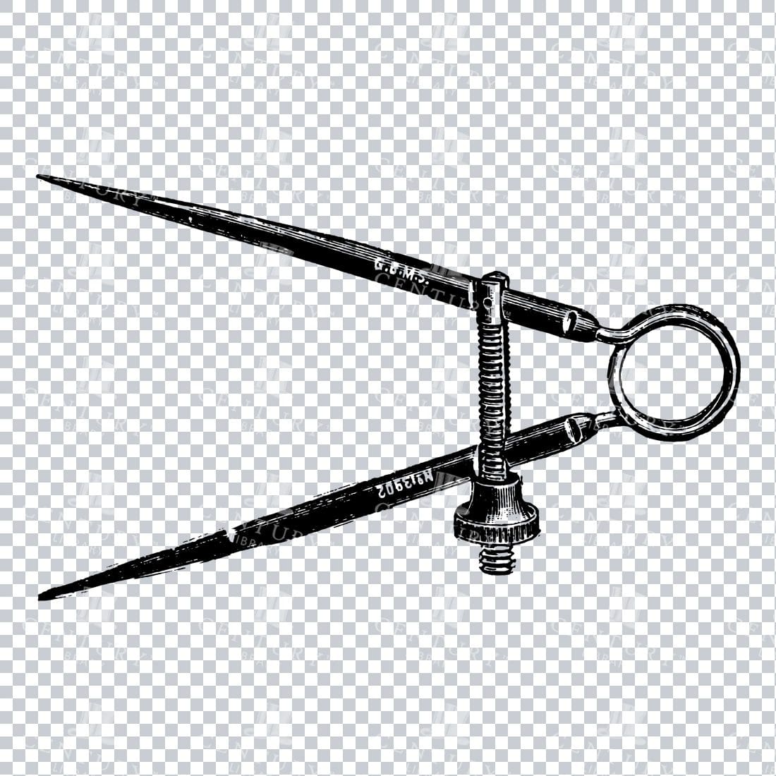 Old Scientific Apparatus Illustration - Divider No.1