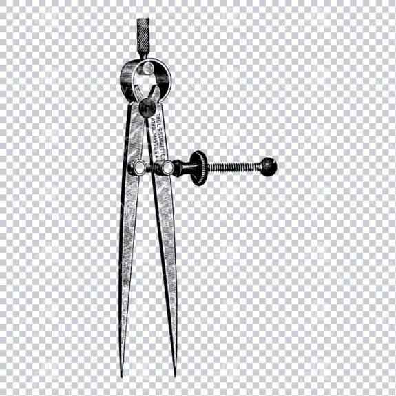 Old Scientific Apparatus Illustration - Divider No.3