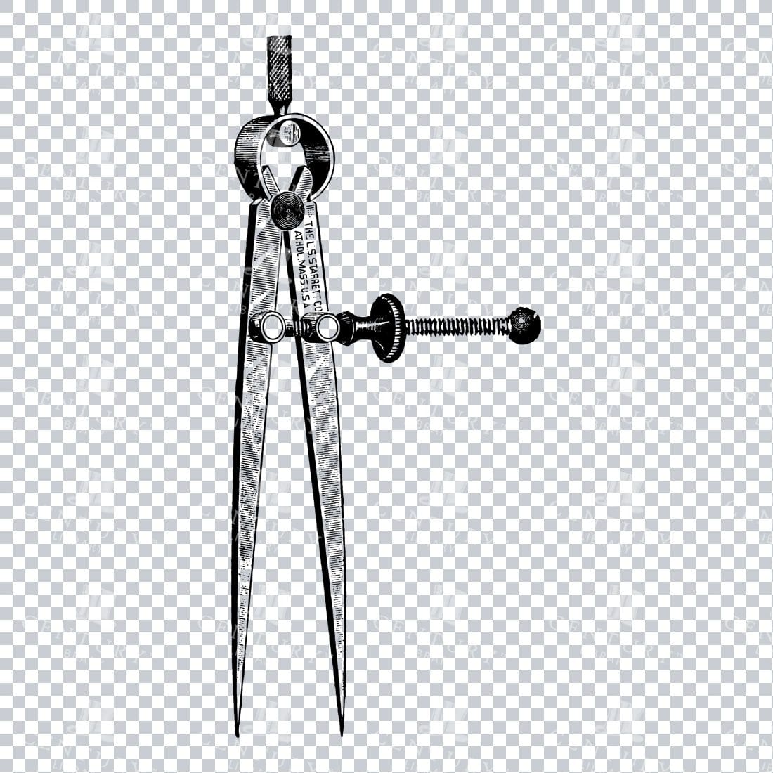 Old Scientific Apparatus Illustration - Divider No.3