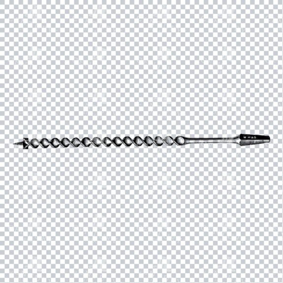 Craftsman Tools - Black and White Illustration of a Drill Bit No.1
