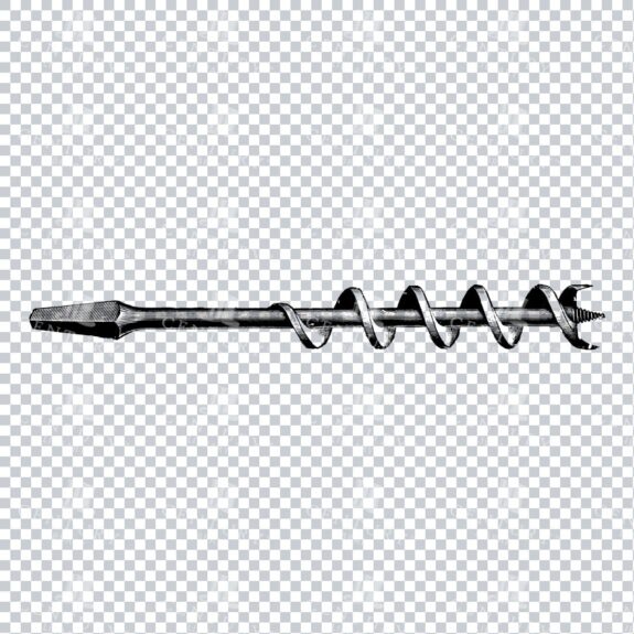 Craftsman Tools - Black and White Illustration of a Drill Bit No.2