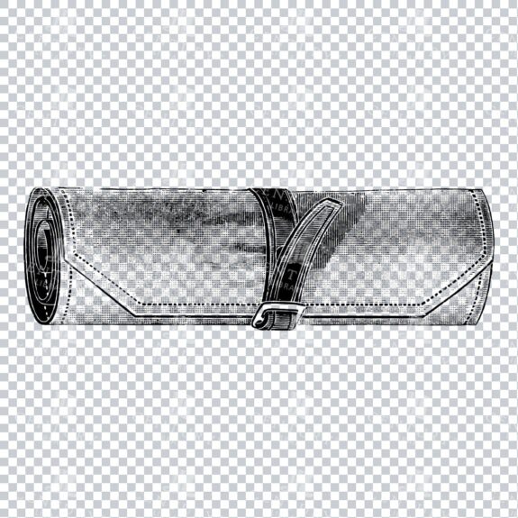 Craftsman Tools - Black and White Illustration of a Drill Bit Roll Case No.2