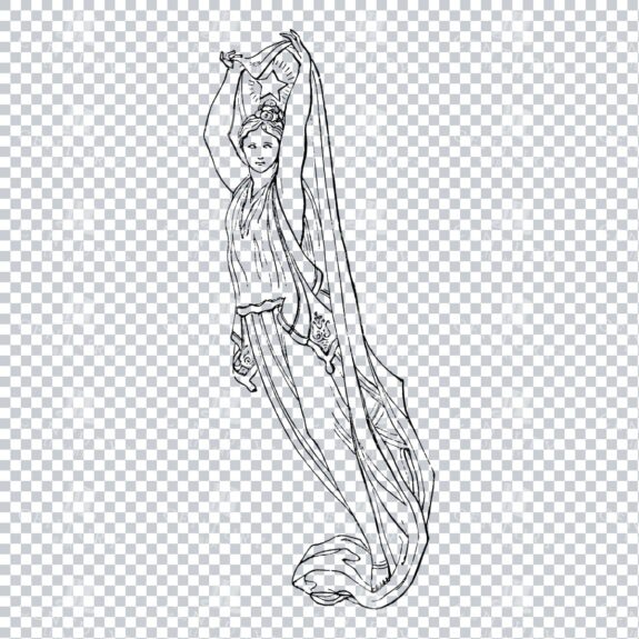 Illustration of a Female Wrapped in a Cloak