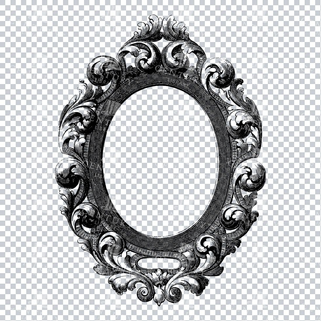 Vintage Decorative Line Art Illustration - Floral - Border - Frame - Pattern No.84