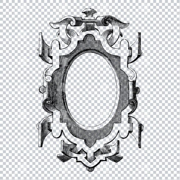 Vintage Decorative Line Art Illustration - Floral - Border - Frame - Pattern No.85