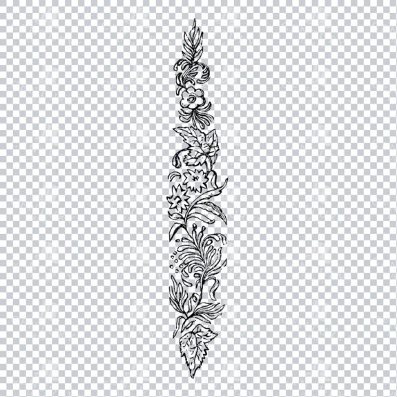 Vintage Decorative Line Art Illustration - Floral - Border - Frame - Pattern No.93