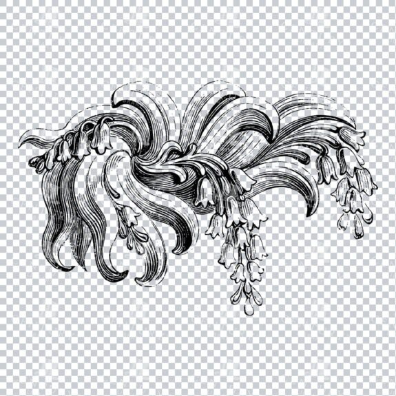 Vintage Decorative Line Art Illustration - Floral - Border - Frame - Pattern No.95
