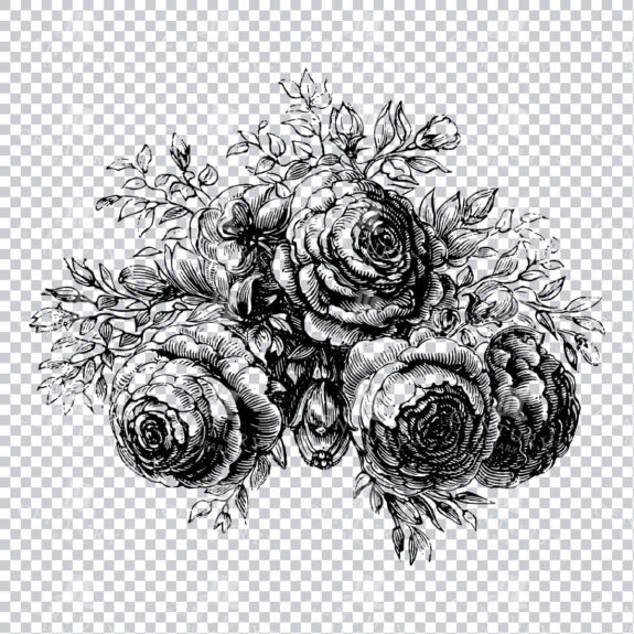 Vintage Decorative Line Art Illustration - Floral - Border - Frame - Pattern No.106