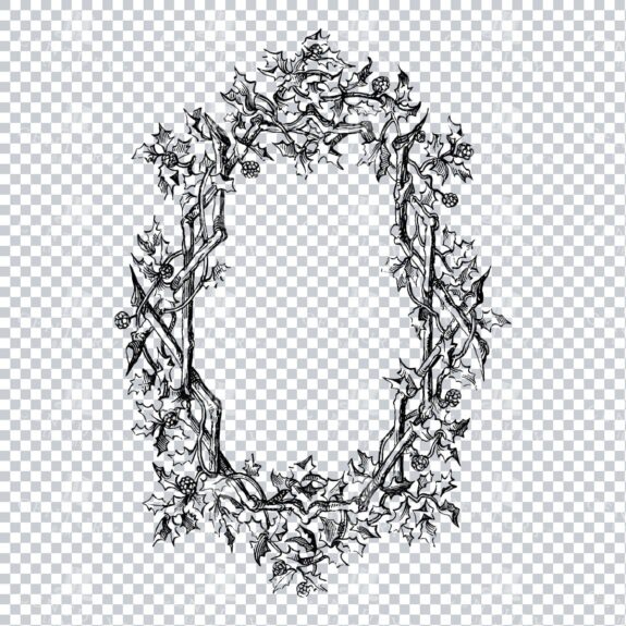 Vintage Decorative Line Art Illustration - Floral - Border - Frame - Pattern No.114