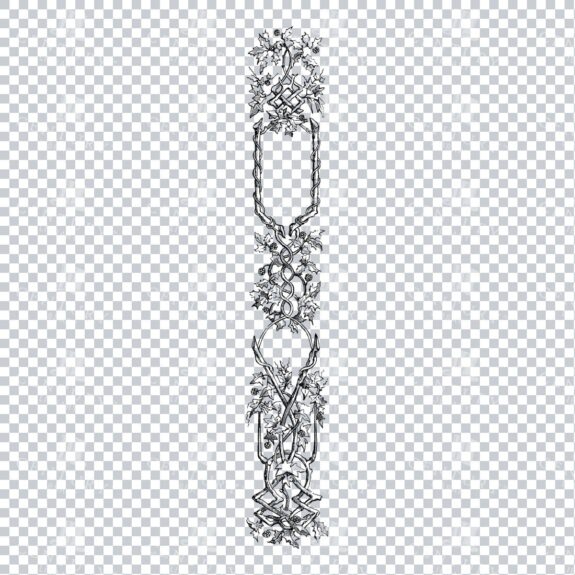 Vintage Decorative Line Art Illustration - Floral - Border - Frame - Pattern No.119
