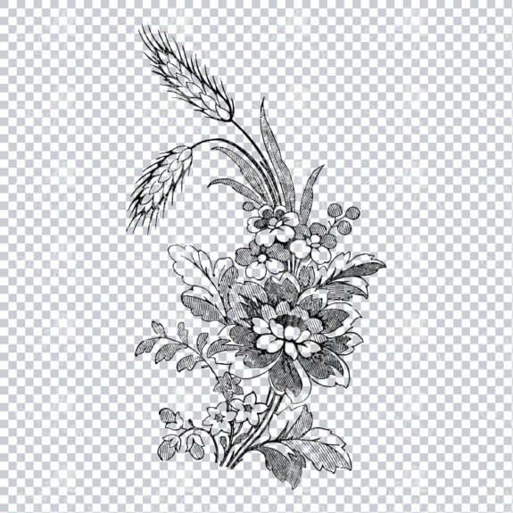 Vintage Decorative Line Art Illustration - Floral - Border - Frame - Pattern No.120
