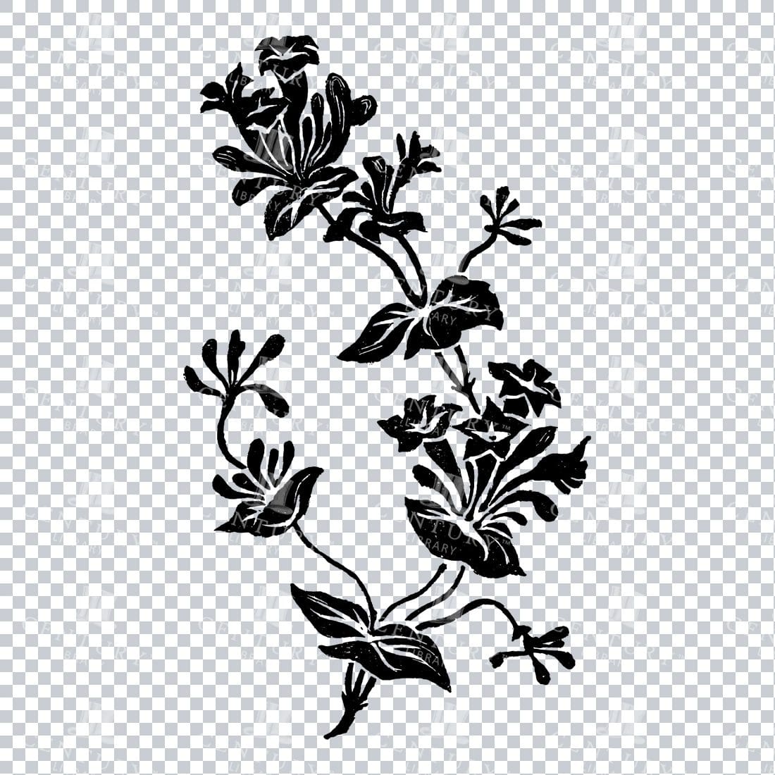 Vintage Decorative Line Art Illustration - Floral - Border - Frame - Pattern No.123