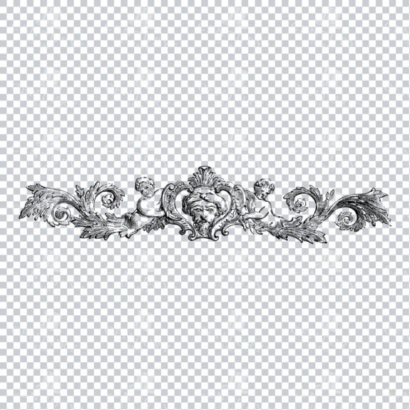 Vintage Decorative Line Art Illustration - Floral - Border - Frame - Pattern No.128