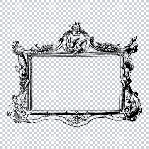 Vintage Decorative Line Art Illustration - Floral - Border - Frame - Pattern No.130