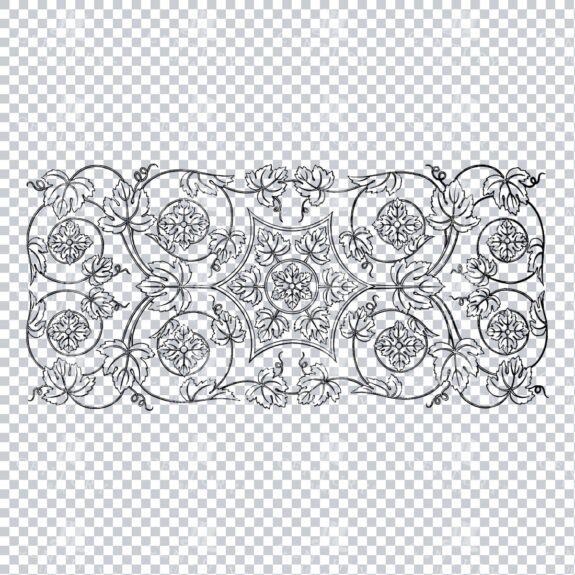 Vintage Decorative Line Art Illustration - Floral - Border - Frame - Pattern No.131