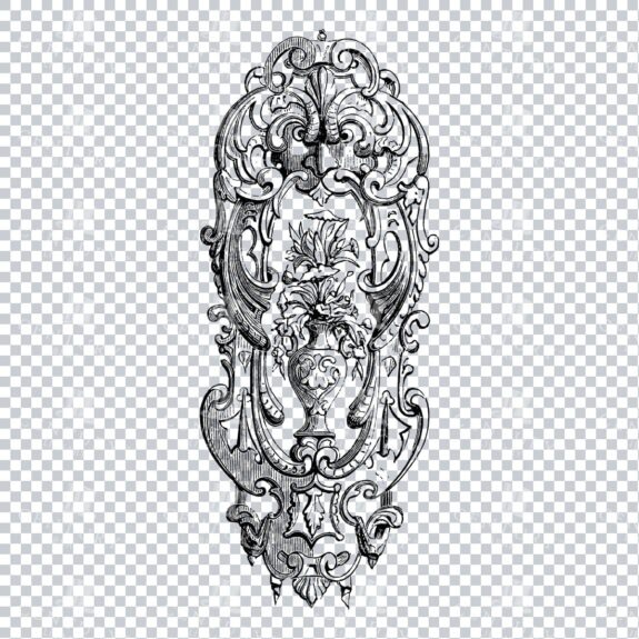 Vintage Decorative Line Art Illustration - Floral - Border - Frame - Pattern No.133