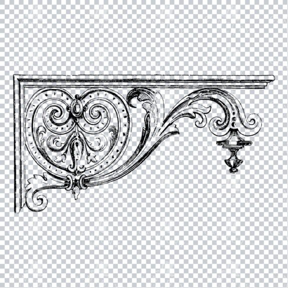 Vintage Decorative Line Art Illustration - Floral - Border - Frame - Pattern No.134