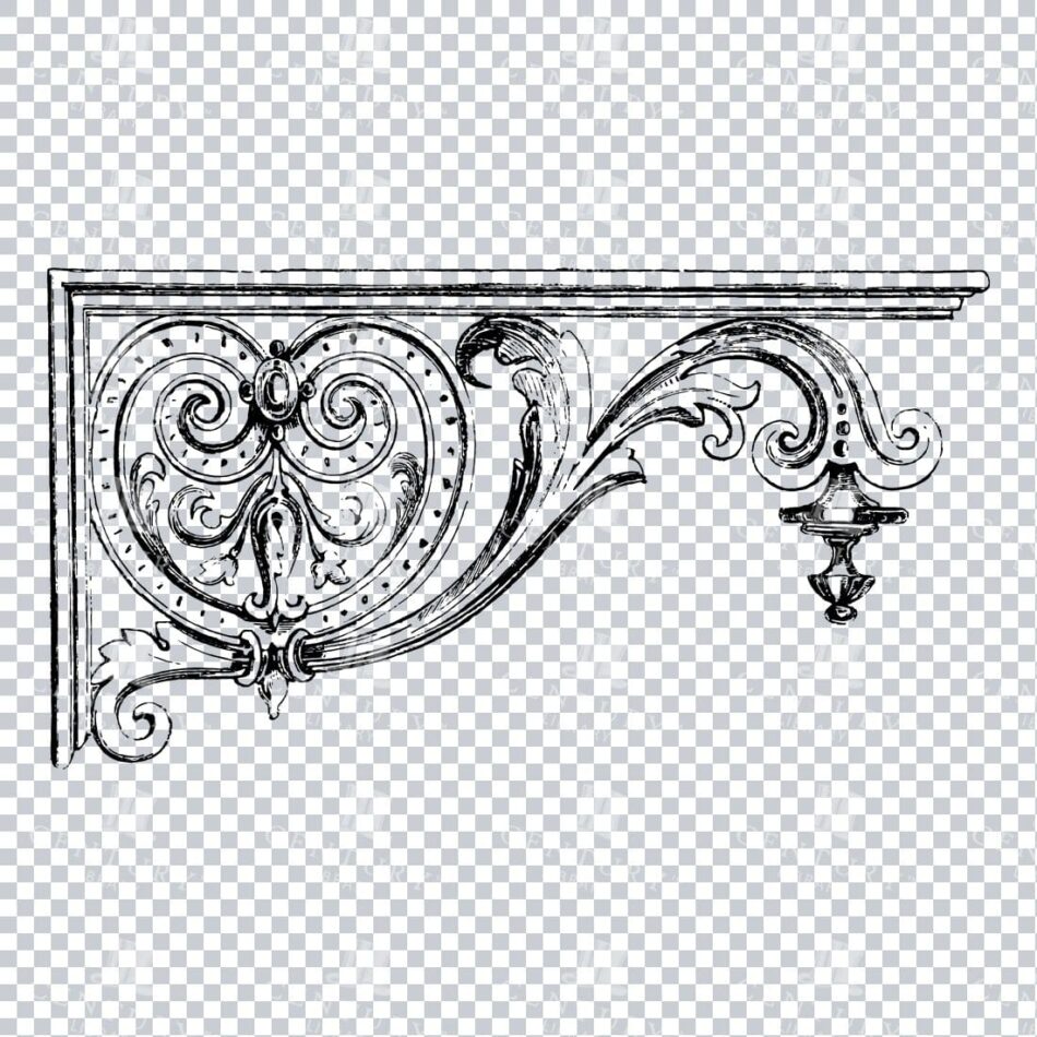 Vintage Decorative Line Art Illustration - Floral - Border - Frame - Pattern No.134