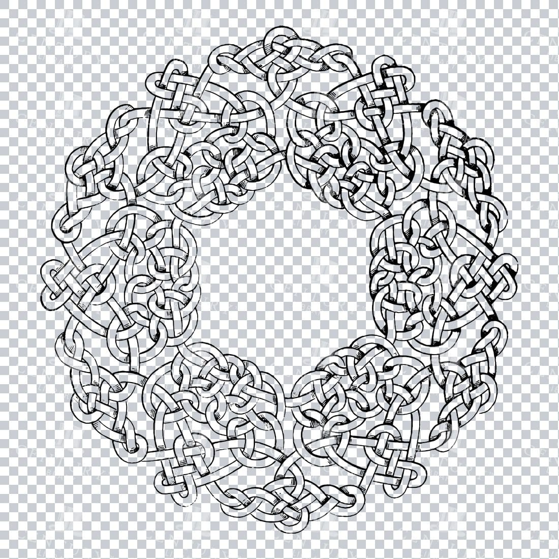 Vintage Decorative Line Art Illustration - Floral - Border - Frame - Pattern No.138
