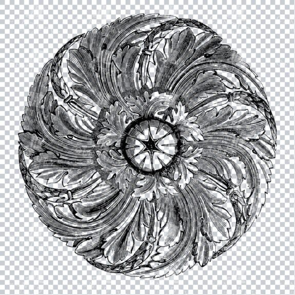 Vintage Decorative Line Art Illustration - Floral - Border - Frame - Pattern No.140