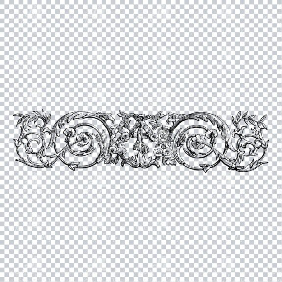 Vintage Decorative Line Art Illustration - Floral - Border - Frame - Pattern No.142