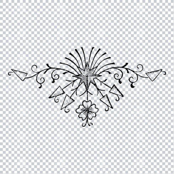 Vintage Decorative Line Art Illustration - Floral - Border - Frame - Pattern No.143