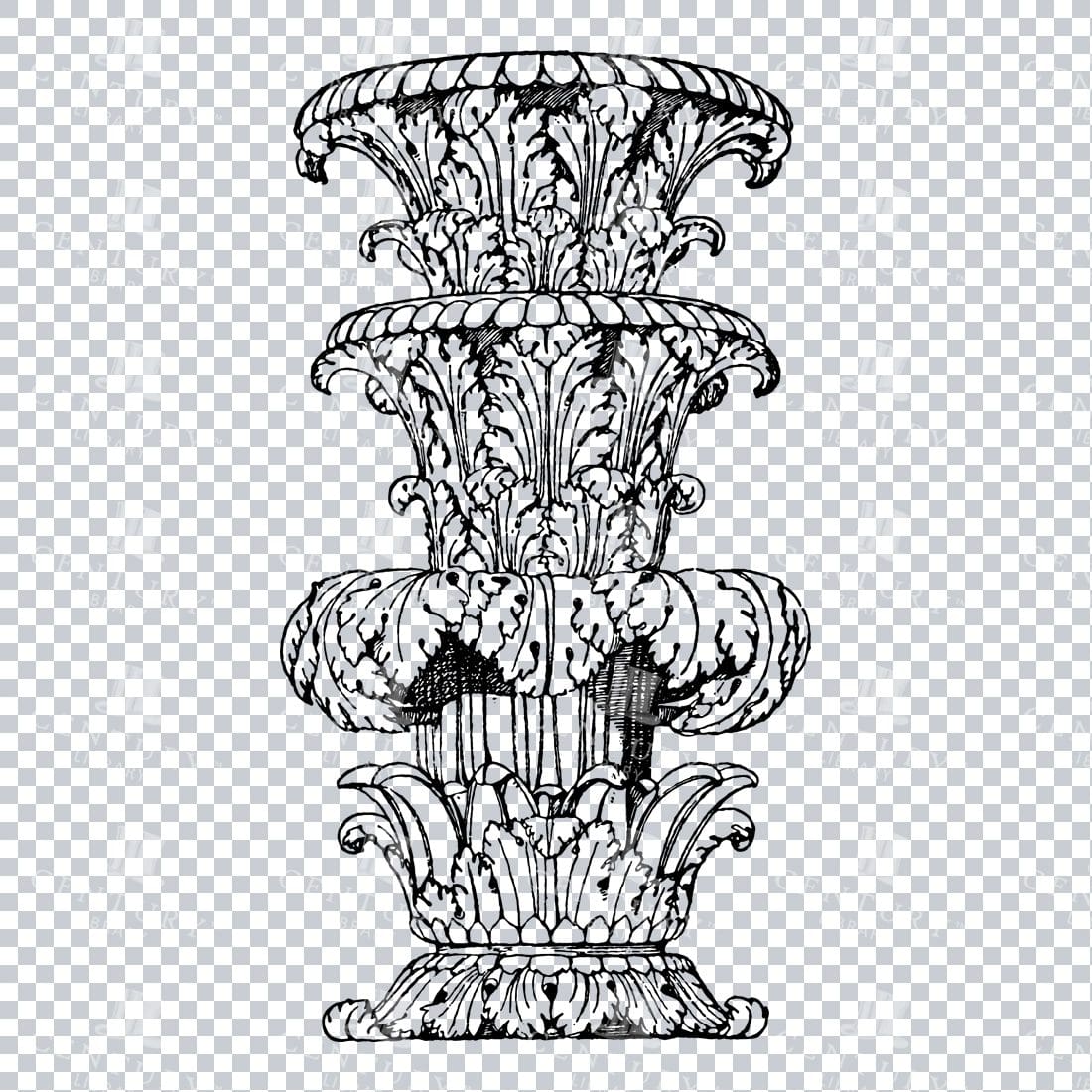 Vintage Decorative Line Art Illustration - Floral - Border - Frame - Pattern No.144