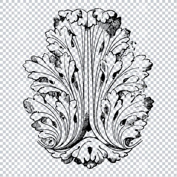 Vintage Decorative Line Art Illustration - Floral - Border - Frame - Pattern No.147