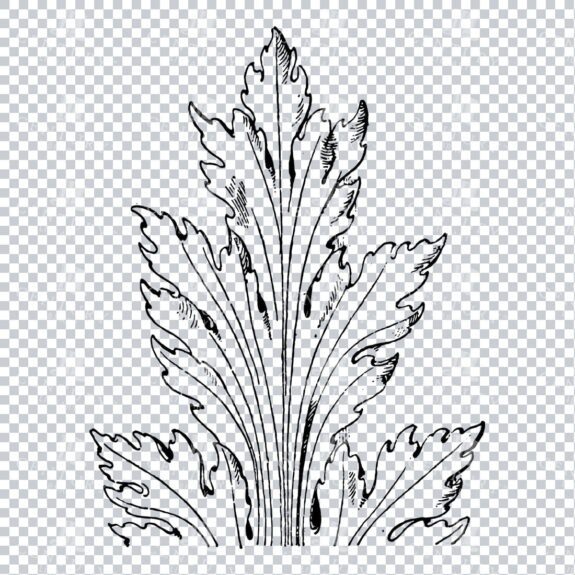 Vintage Decorative Line Art Illustration - Floral - Border - Frame - Pattern No.148