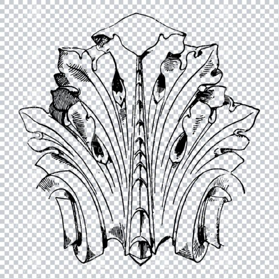 Vintage Decorative Line Art Illustration - Floral - Border - Frame - Pattern No.150