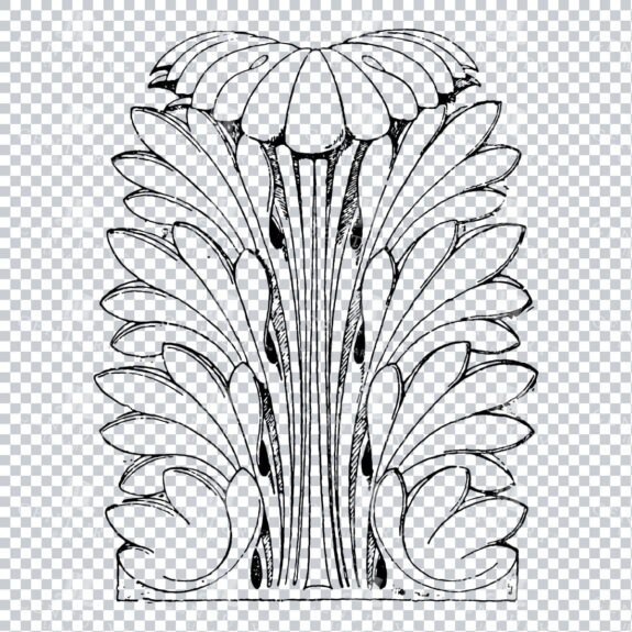 Vintage Decorative Line Art Illustration - Floral - Border - Frame - Pattern No.155