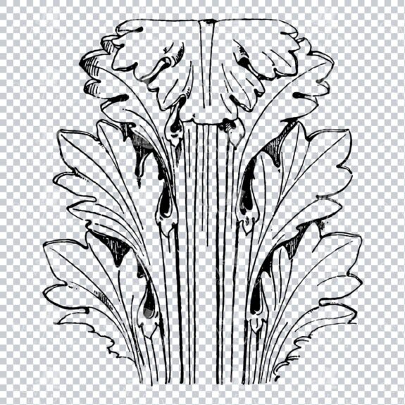 Vintage Decorative Line Art Illustration - Floral - Border - Frame - Pattern No.156