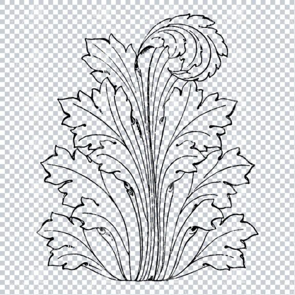 Vintage Decorative Line Art Illustration - Floral - Border - Frame - Pattern No.157