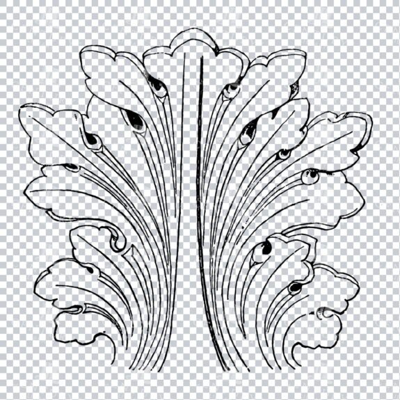 Vintage Decorative Line Art Illustration - Floral - Border - Frame - Pattern No.158