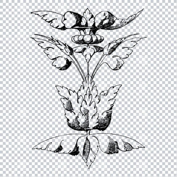 Vintage Decorative Line Art Illustration - Floral - Border - Frame - Pattern No.161